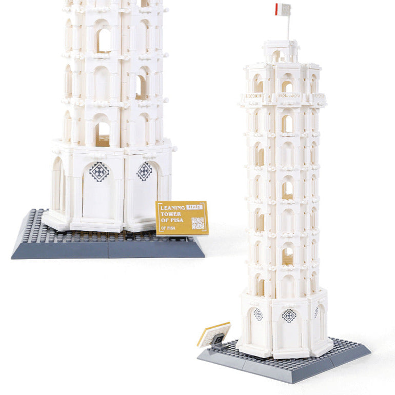 leaning tower of pisa, italy - building blocks set - wange bricks - 7