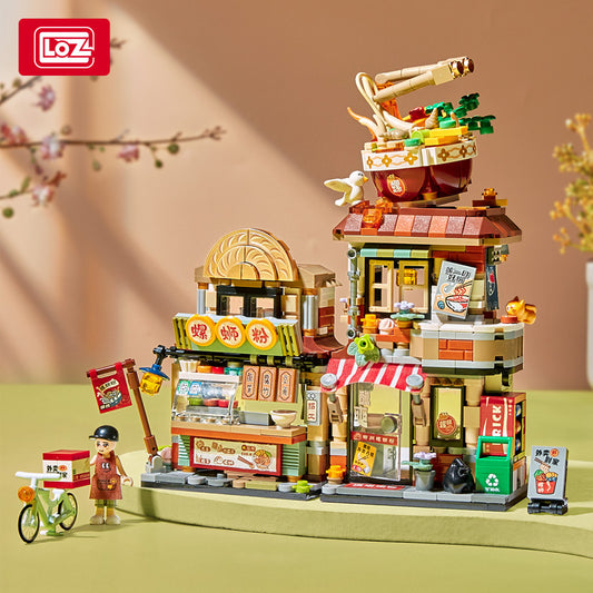 lemon tea shop and snail noodle shop building blocks set- loz - 1