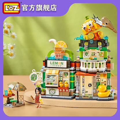 lemon tea shop and snail noodle shop building blocks set- loz - 2