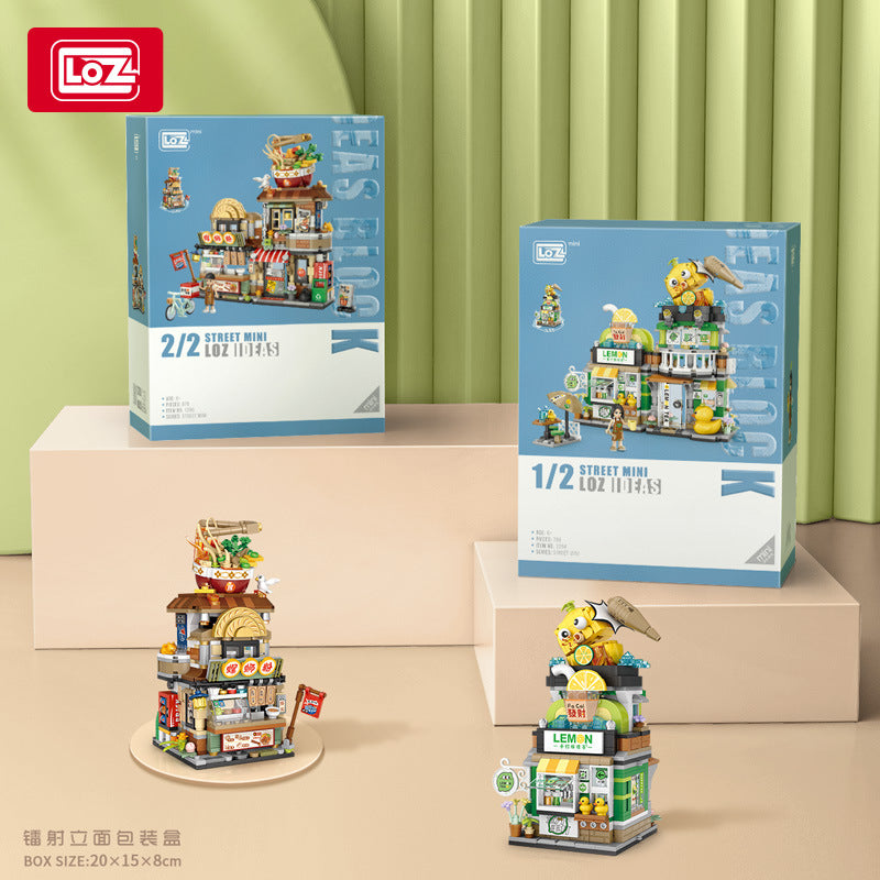 lemon tea shop and snail noodle shop building blocks set- loz - 4