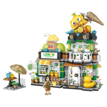 lemon tea shop and snail noodle shop building blocks set- loz - 5