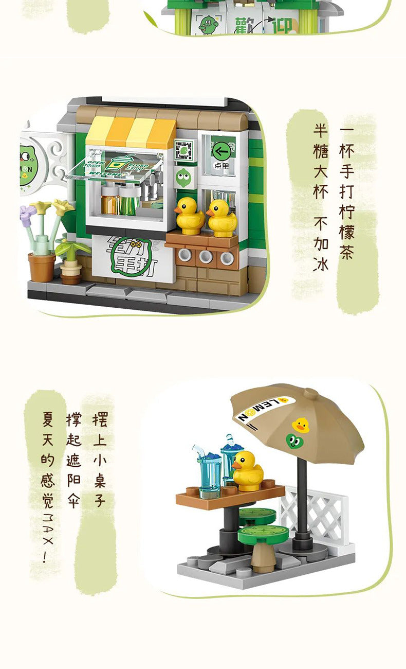 lemon tea shop and snail noodle shop building blocks set- loz - 9