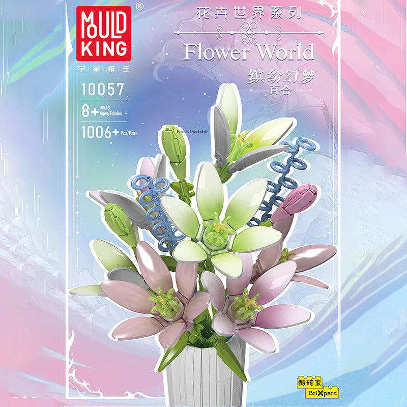 lily flower building blocks set - 1006 pcs | mouldking 10057 - 1