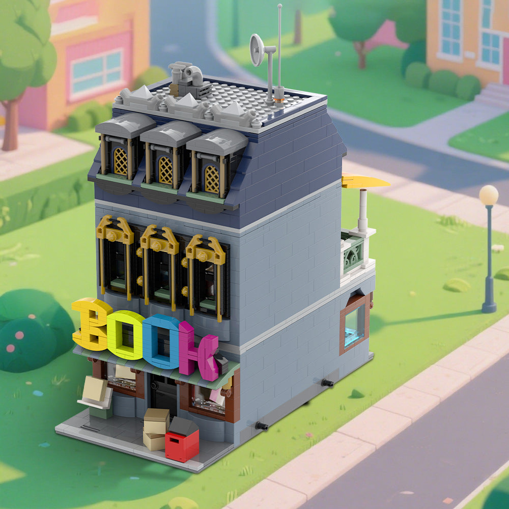 little bookshop building set | lego compatible - 1