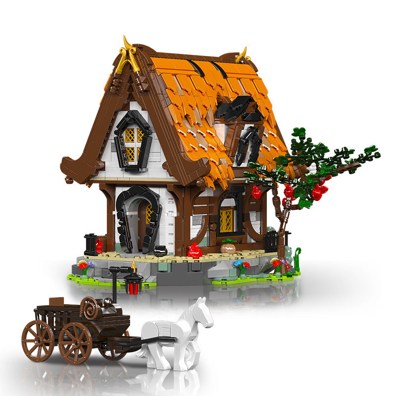 log cabin medieval building kit - 2192 pcs | mouldking 16054 - 5