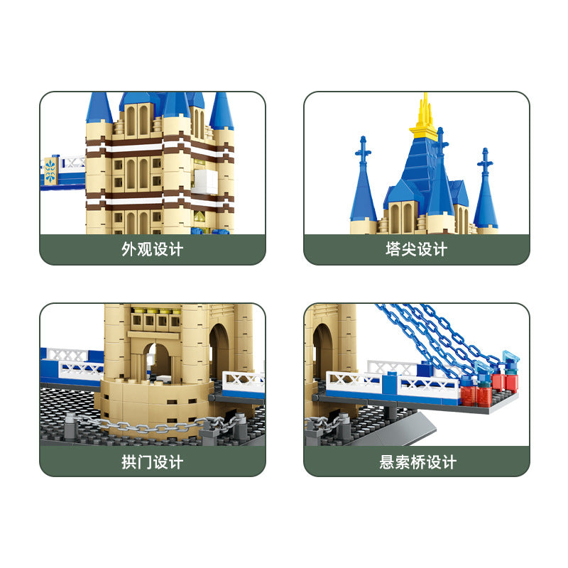 london twin towers bridge building blocks set - wange bricks 5215 - 2