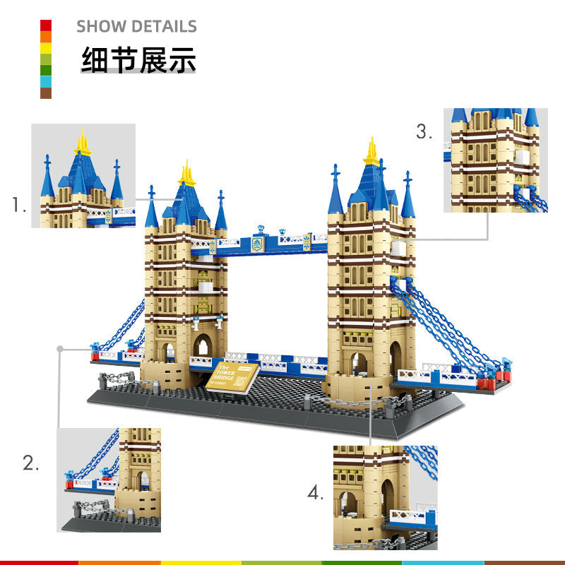 london twin towers bridge building blocks set - wange bricks 5215 - 6