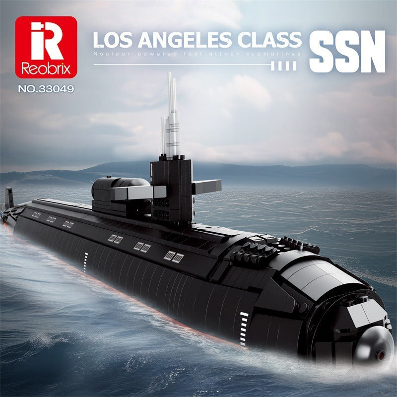 los angeles class ssn nuclear submarine - block set - reobrix 33049 - 1