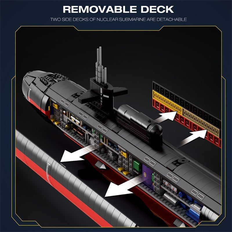 los angeles class ssn nuclear submarine - block set - reobrix 33049 - 2