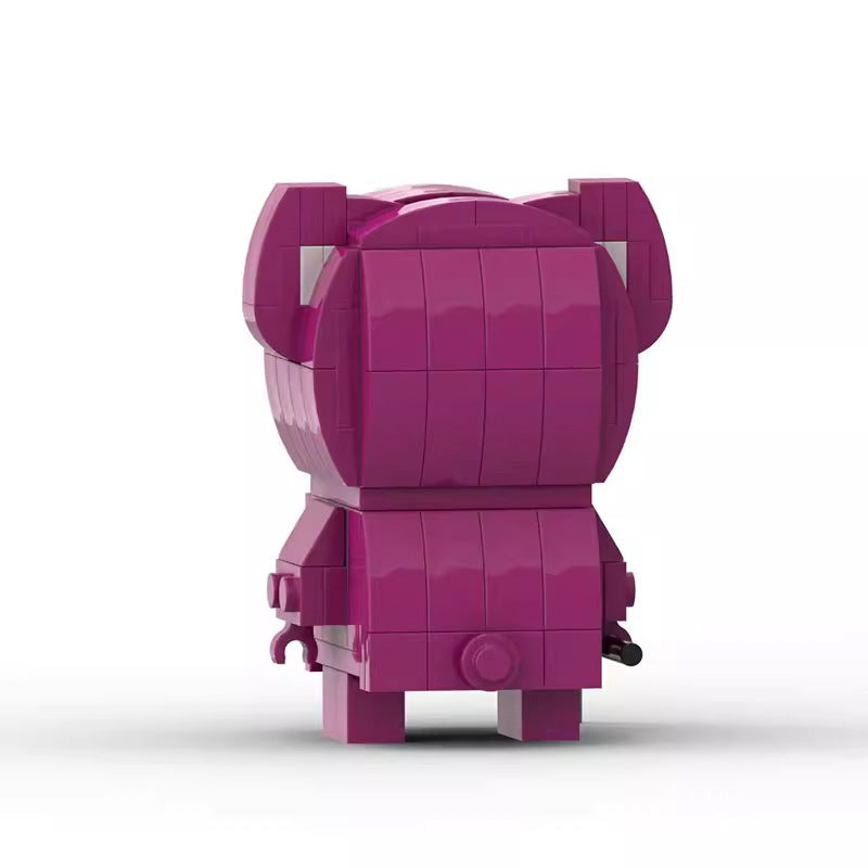 lotso the strawberry bear brickheadz moc | toy story | lego-compatible - 2