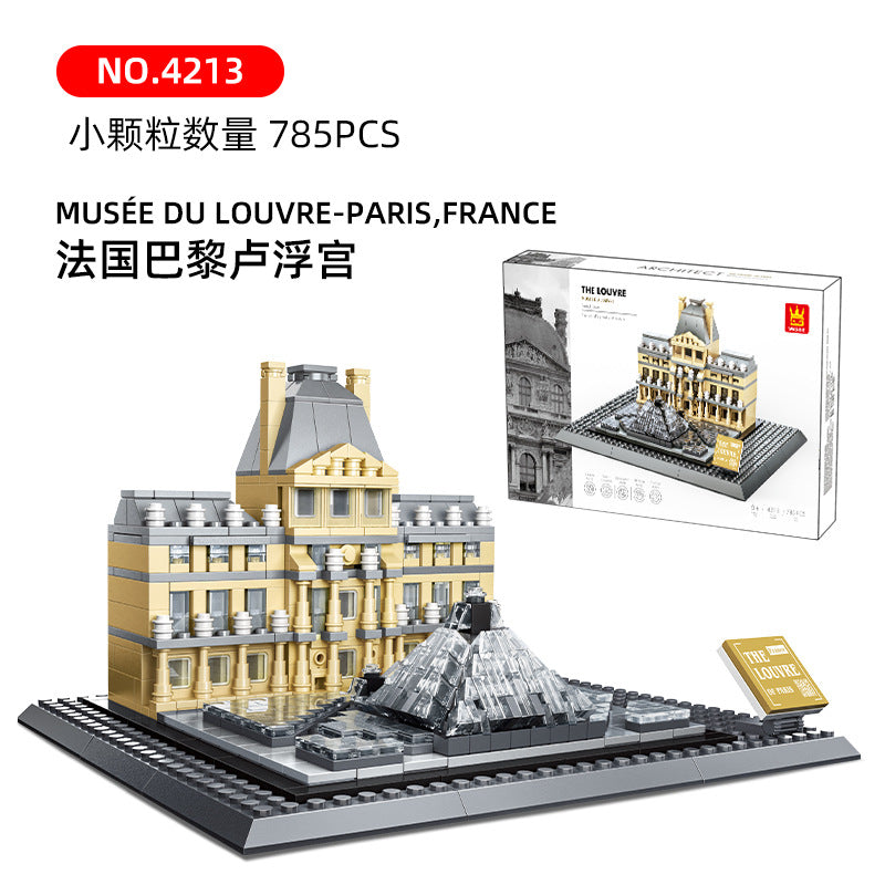 louvre museum paris france building blocks set - 785 pcs - 3