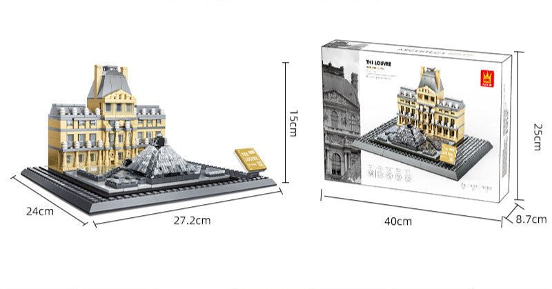 louvre museum paris france building blocks set - 785 pcs - 6