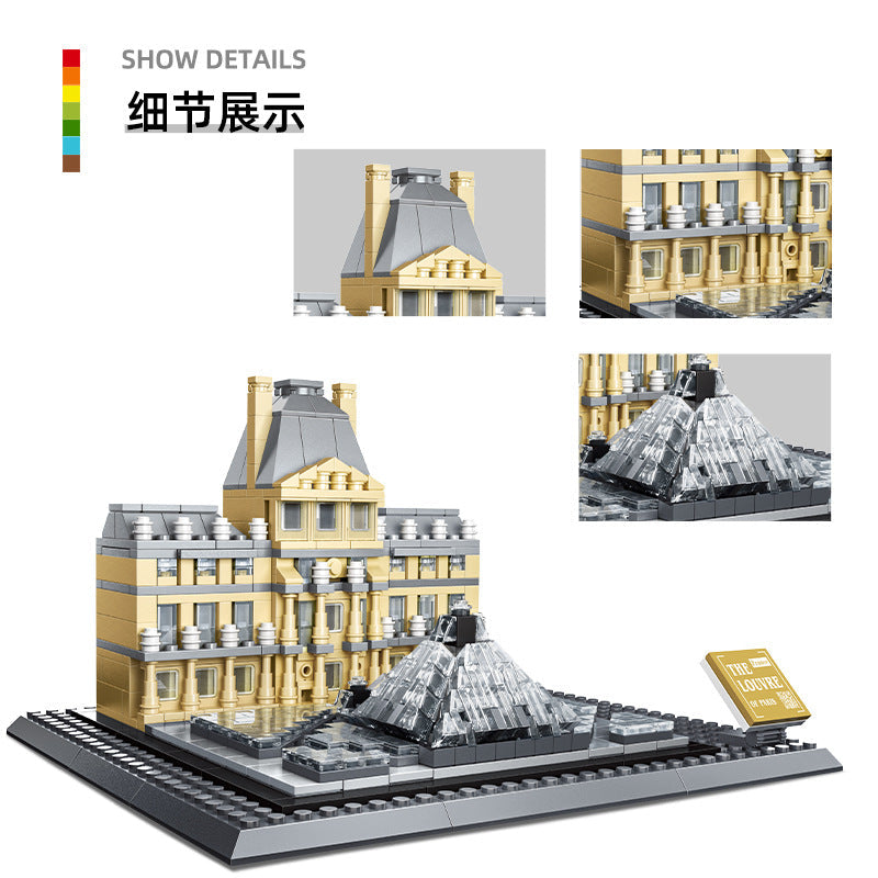 louvre museum paris france building blocks set - 785 pcs - 7