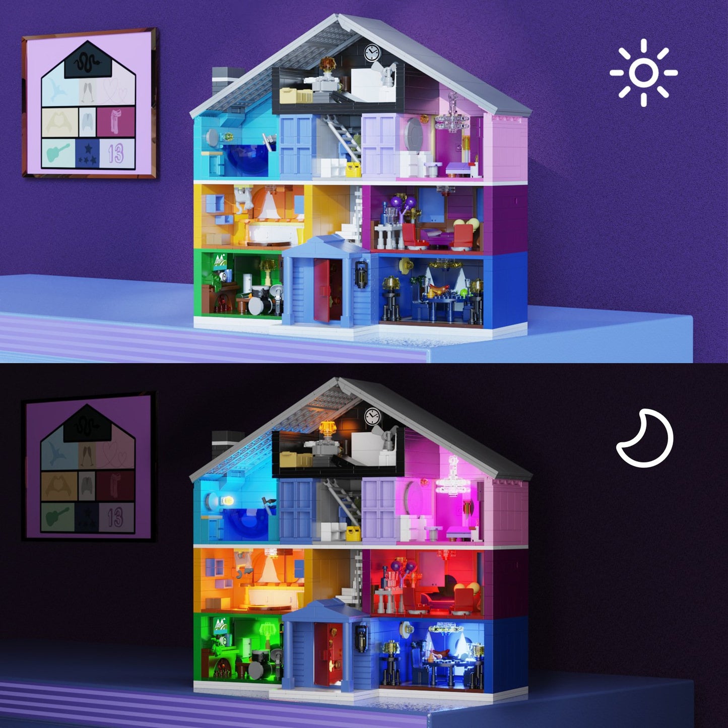 lover house with lights building blocks - valentine's day series gift - 3