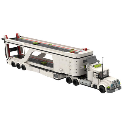 lt 3 car transport big rig truck building set | moc-50003 - 4