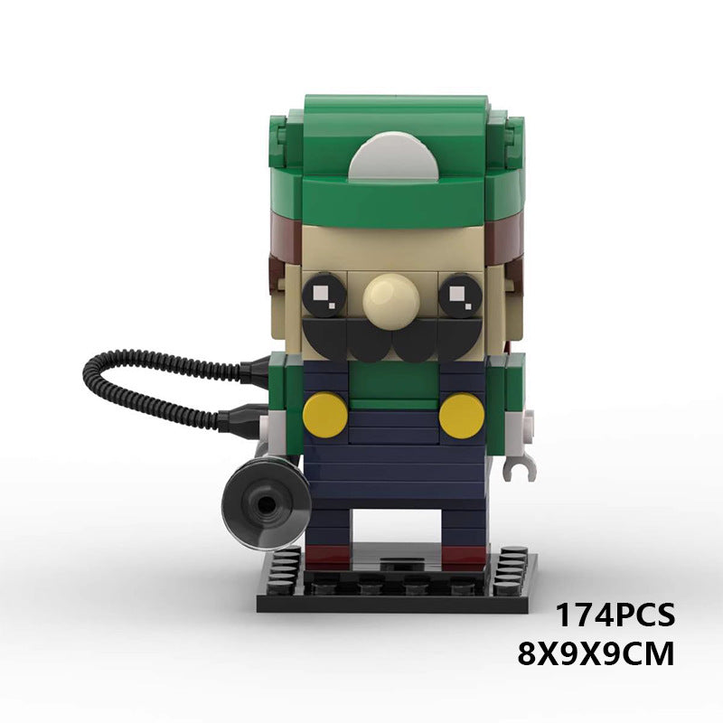 luigi brickheadz building set | mario bros | moc-40646 - 4