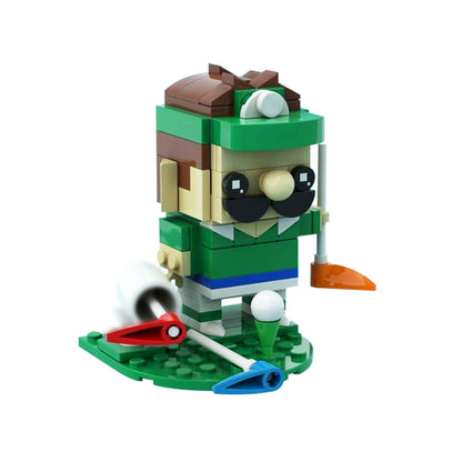 luigi brickheadz moc building set | mario | lego compatible - 2