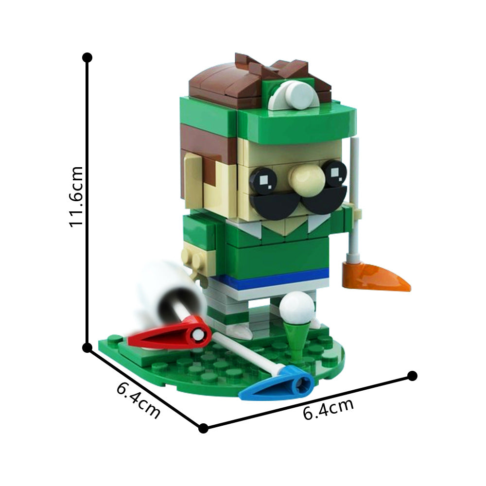 luigi brickheadz moc building set | mario | lego compatible - 3