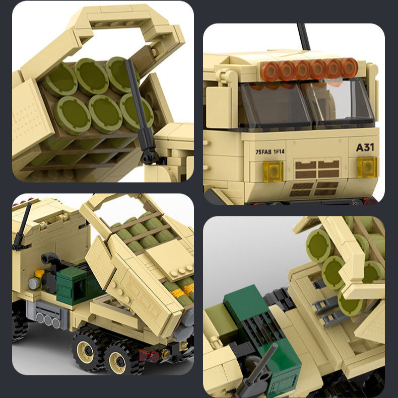 m142 himars air defense vehicle building blocks set - wange bricks - 9