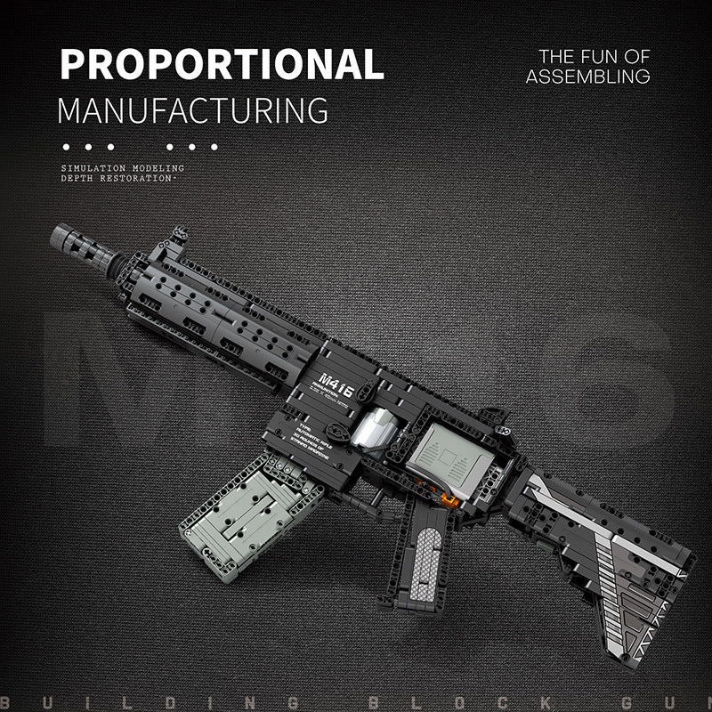 m416 gun model building block set - reobrix 77004 - 2