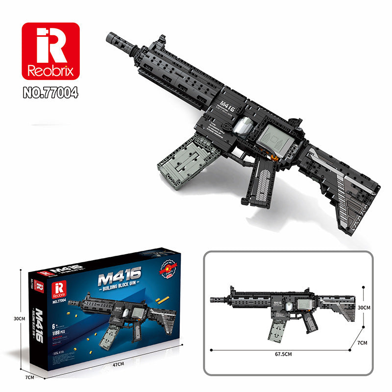 m416 gun model building block set - reobrix 77004 - 6