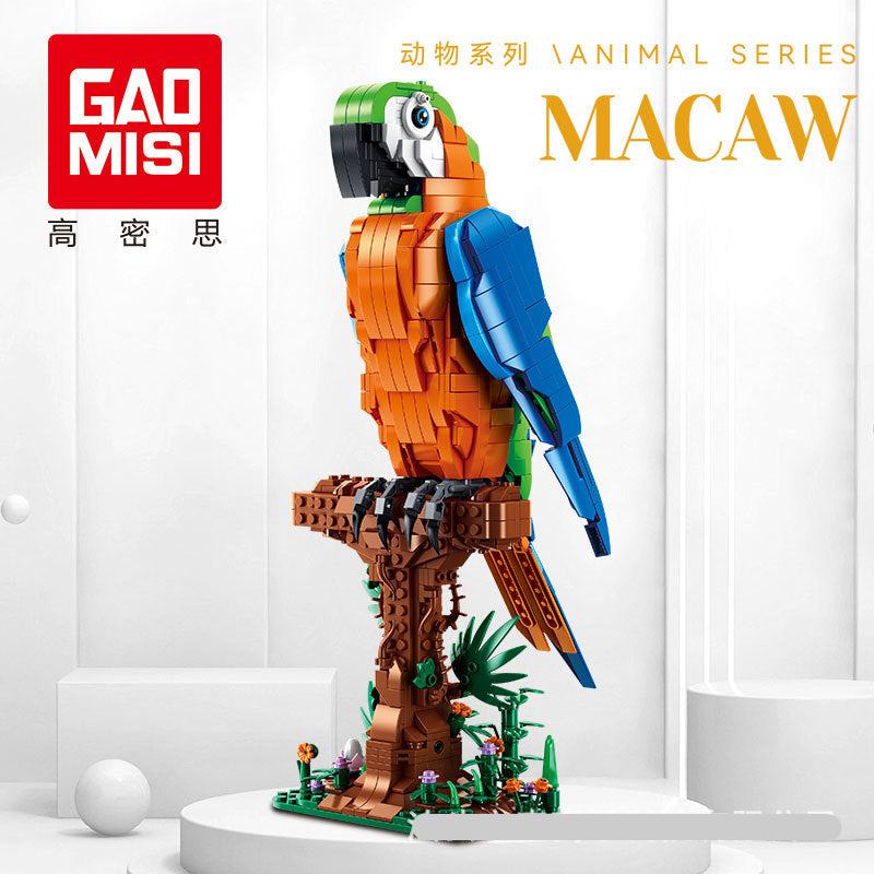 macaw animal building blocks set - gaomisi 1138 pcs - 1