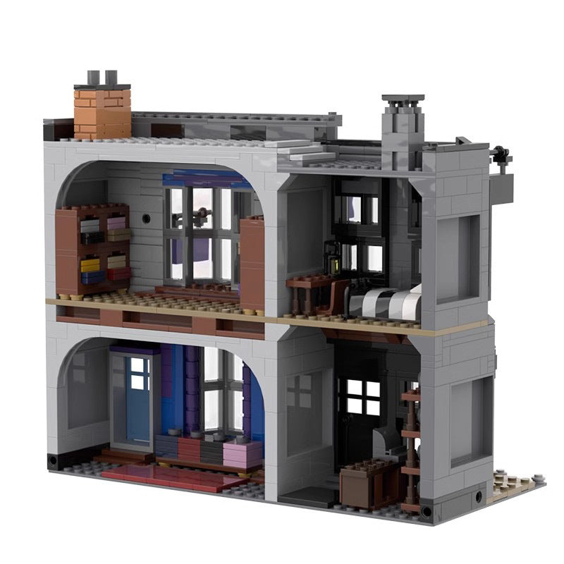 madame malkins & potage's cauldron shop building set | moc-53216 - 1