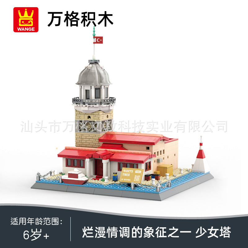 maiden's tower, istanbul building blocks set - wange bricks 5229 - 2