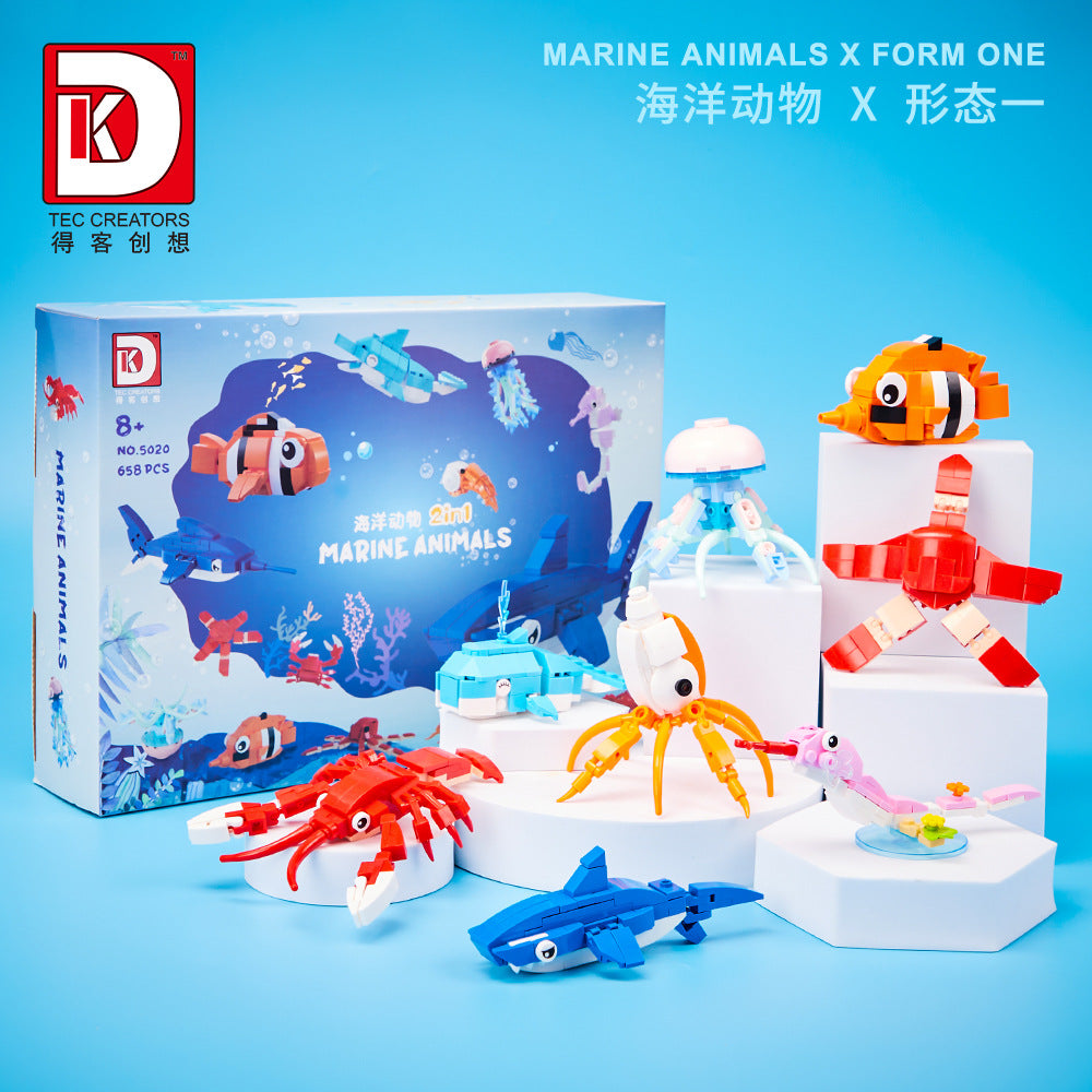 marine animals 2 in 1 - 658 pcs | dk 5020 - 1