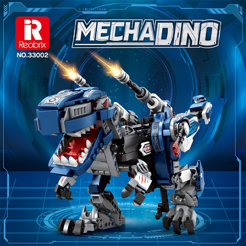 mechadino - tyrannosaurus rex 3 in 1 building block set - reobrix 33002 - 1