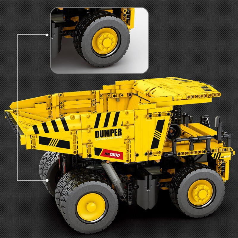 mechanical dump truck remote control blocks set - reobrix 22025 - 3