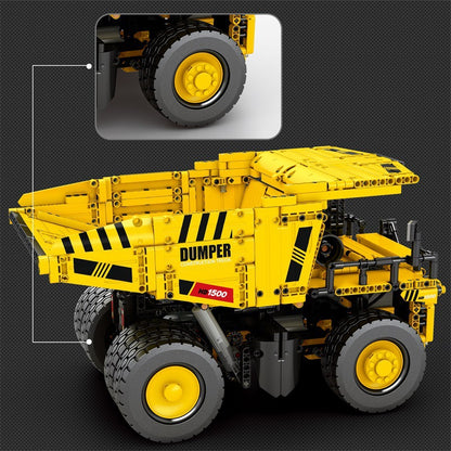 mechanical dump truck remote control blocks set - reobrix 22025 - 3