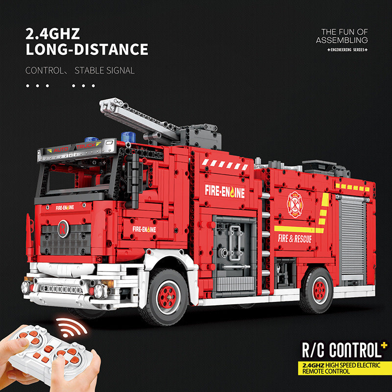 mechanical fire truck - building blocks set - 2888 pcs reobrix 22008 - 2