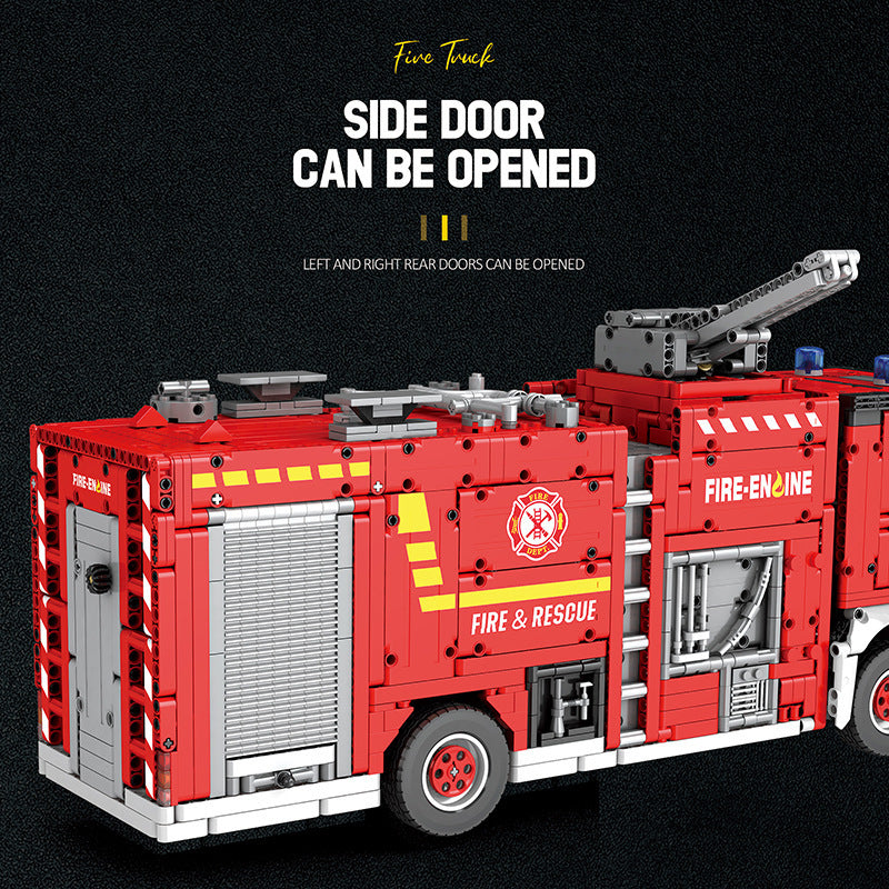 mechanical fire truck - building blocks set - 2888 pcs reobrix 22008 - 4