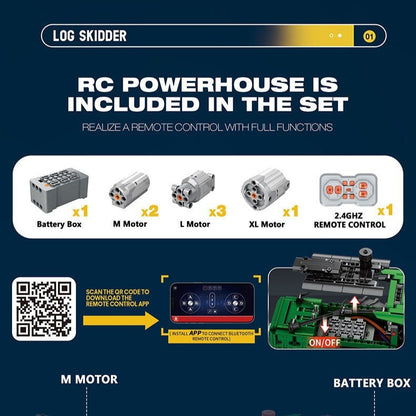 mechanical log skidder remote control blocks set - reobrix 22027 - 7