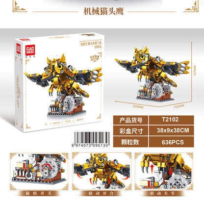 mechanical owl building blocks set - gaomisi 636 pcs - 6