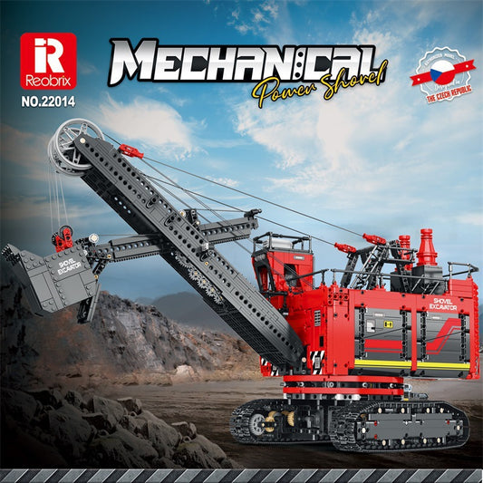 mechanical power shovel remote control building blocks - reobrix 22014 - 1