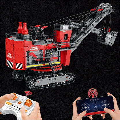 mechanical power shovel remote control building blocks - reobrix 22014 - 3