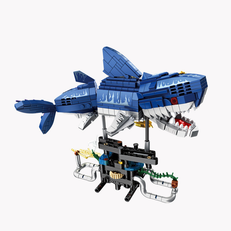 mechanical shark building blocks set - gaomisi 734 pcs - 5