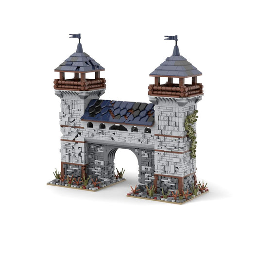 medieval black falcon outpost building set | moc-85157 - 1