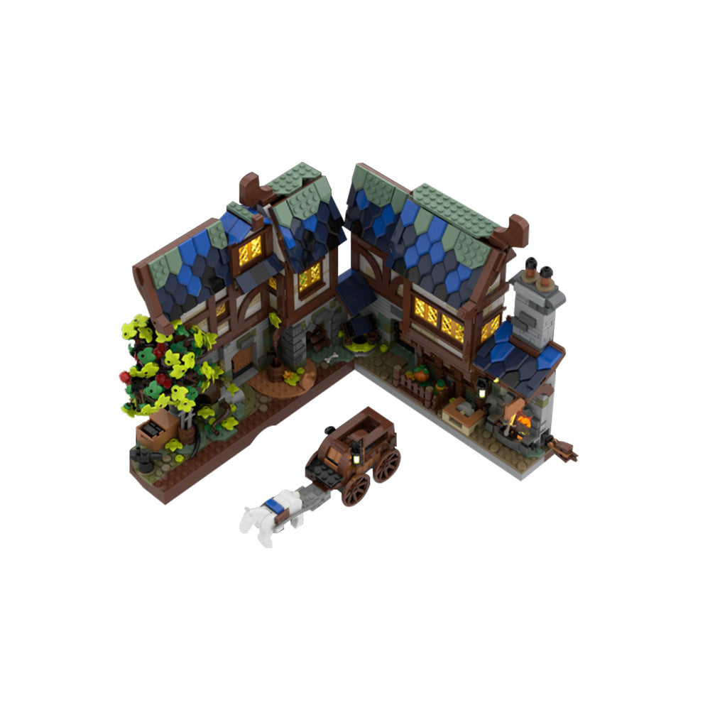medieval blacksmith nook building set | moc-195795 - 2