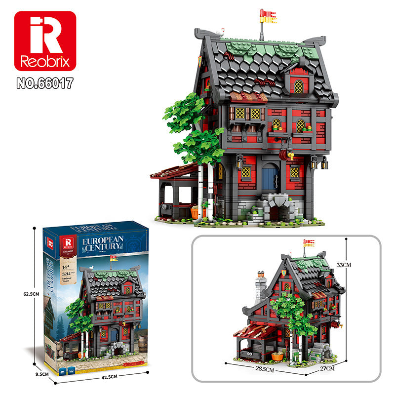 medieval tavern - crusader hotel building blocks - reobrix 66017 - 6