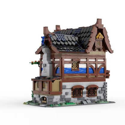 medieval tavern & inn building set | lego compatible - 2