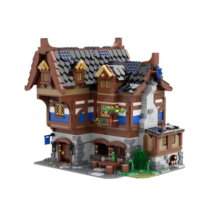 medieval tavern & inn building set | lego compatible - 4