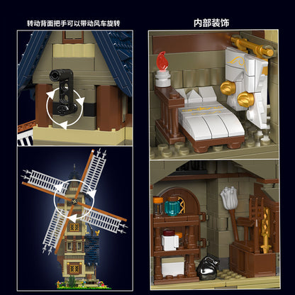 mid age windmill building kit - 1584 pcs | mouldking 10060 - 3