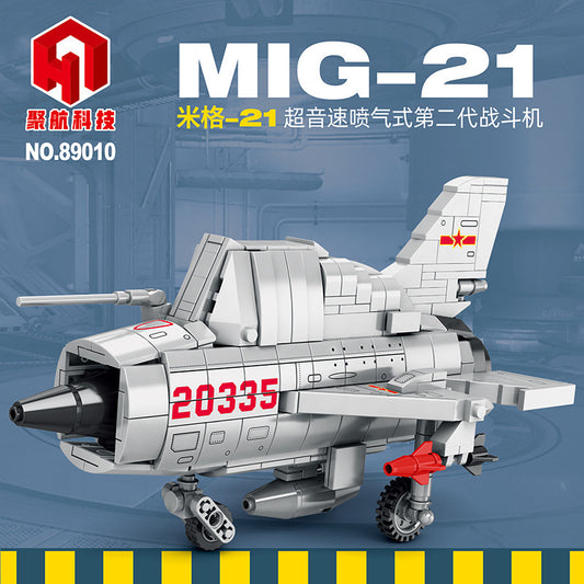 mig-21 supersonic jet fighter building block set - juhang 89010 - 1