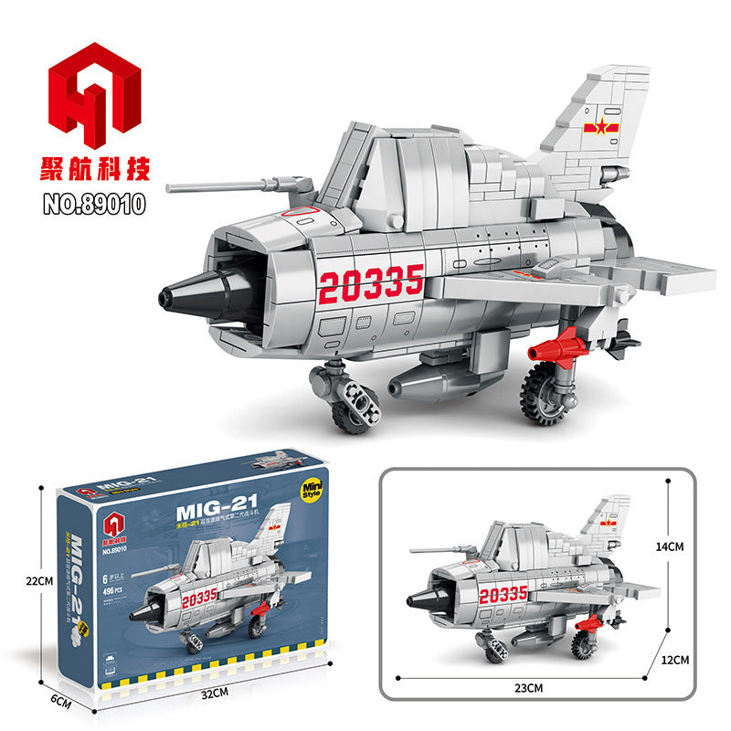 mig-21 supersonic jet fighter building block set - juhang 89010 - 6