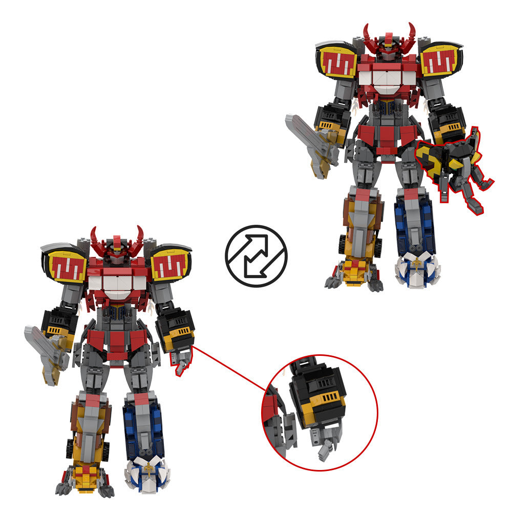 mighty morphin power rangers megazord mecha building set - 6