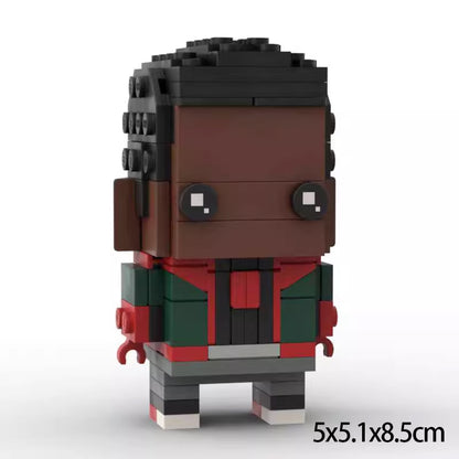 miles morales spider-verse moc brickheadz set | lego compatible - 2