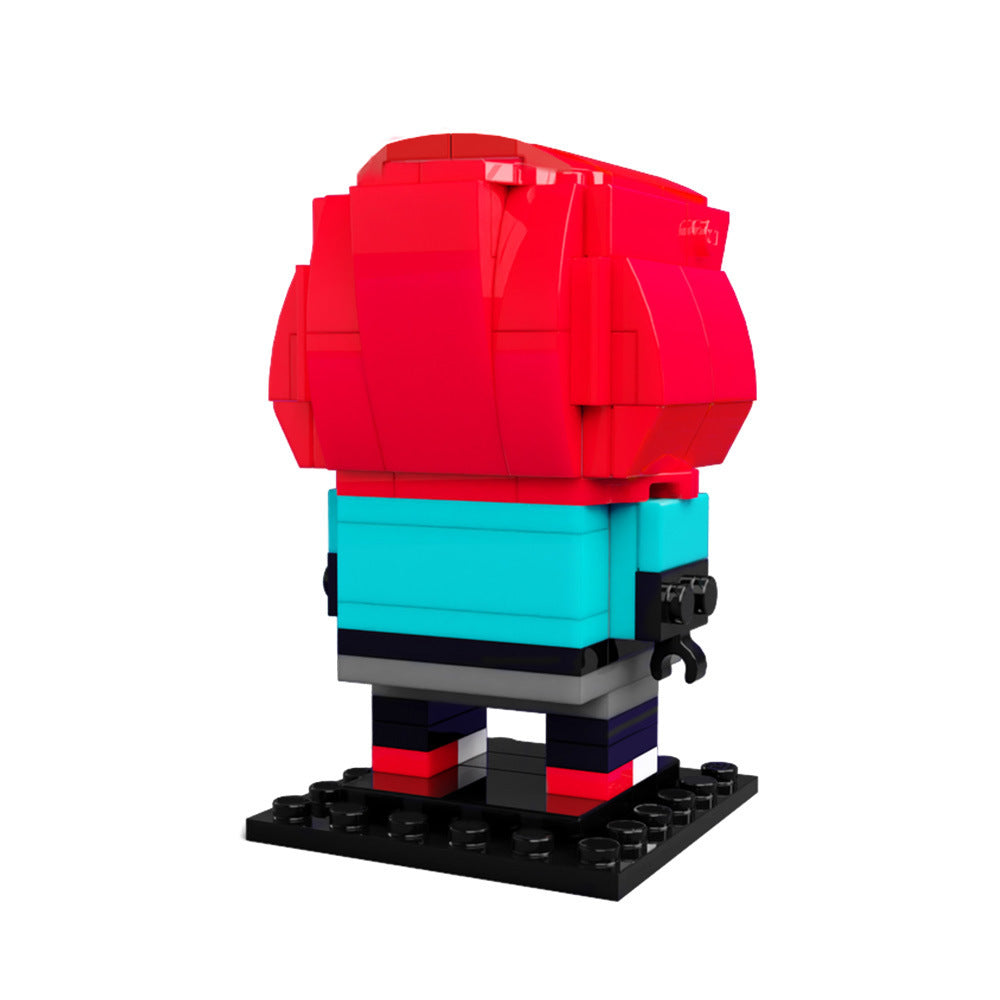 miles morales spider-verse moc brickheadz set | lego compatible - 2